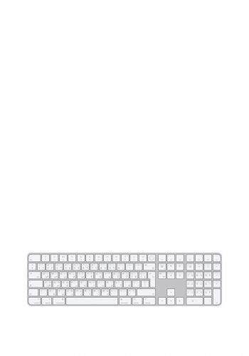 لوحة مفاتيح لغة عربي/انكليزي من ابل Apple MK2C3AB-A Magic Keyboard with Touch ID and Numeric For Mac Computers - White