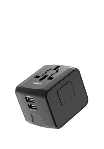 MOXOM  Black Charging Adapter 2 USB Port Fast Charging شاحن ومقبس متعدد المنافذ من موكسوم