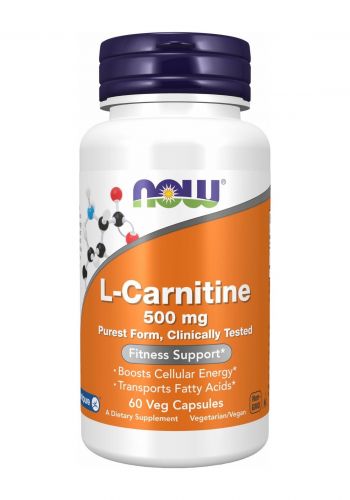 مكمل غذائي ال كارنيتين 500 ملغم لدعم الياقة البدنية 60 كبسولة من ناو Now L-Carnitine 500 Mg Fitnes Support