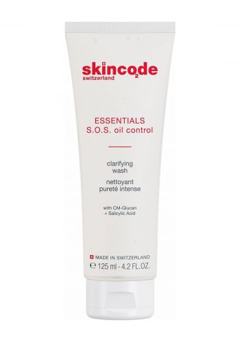 غسول منقي للبشرة الدهنية المعرضة للحبوب 125 مل من سكن كود Skincode S.O.S Oil Control Clarifying Wash