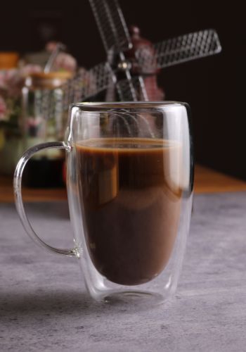 كوب زجاجي عازل للحرارة 450 مل