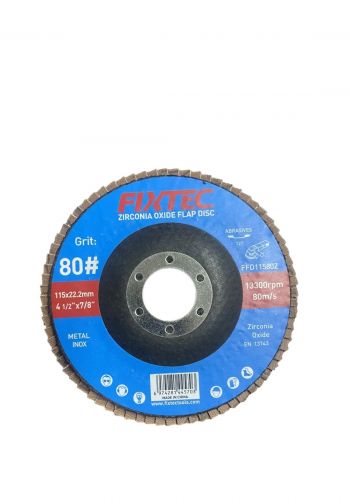 قرص تنعيم  115*22.23 ملم من فيكستك Fixtec FFD11580Z Flap Disc Zirconia Oxide P80