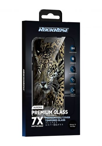 شاشة حماية لهاتف آيفون 13 برو ماكس RockRose RRTGIP13APMFR Screen Protector For iPhone 13 Pro Max ( 4575 ) 