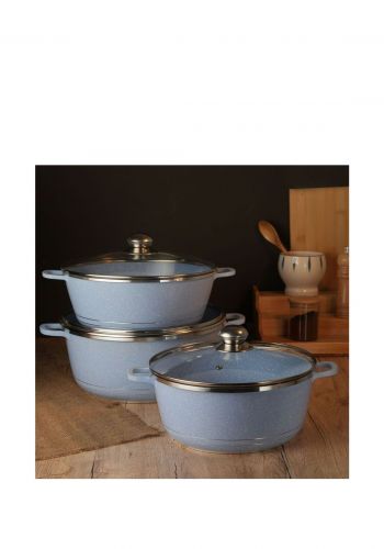 طقم قدر 3 قطع من جيو Jio Granite Coating Cookware Set
