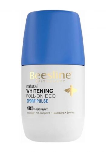 رول مزيل رائحة العرق و مبيض للبشرة 50 مل من بيزلين  Beesline Natural Whitening Roll On Deo Sport Pulse 48hr Antiperspirant