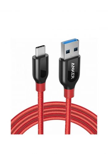 Anker PowerLine USB-C to USB-A 0.9m-Red كابل شحن تايب سي من انكر