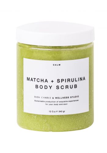 مقشر الجسم المهدئ 340 غم بالماتشا و السبيريلونا من كالم Calm Matcha & Spiriluna Calming Body Scrub