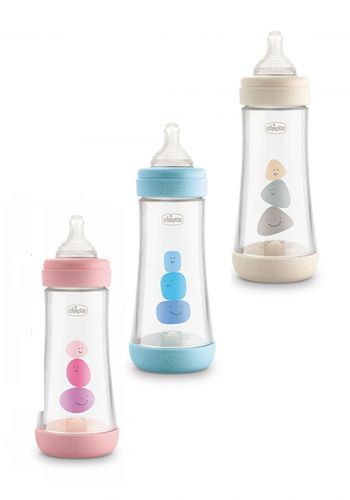 رضاعة زجاجة بلاستيكية  سيليكون 330 مل من جيكو Chicco Feeding Bottle  Plastic Bottle Silicone