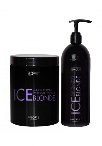  مجموعة ماسك وشامبو مضاد للاصفرار للشعر الأشقر والرمادي من آيس بلوند   Ice Blonde Yellow Color Removal Shampoo And Mask Set 
