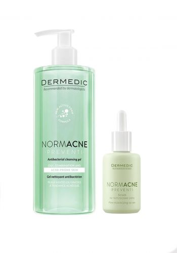 مجموعة العناية بالوجه (غسول وسيروم للبشرة الدهنية والمختلطة) من ديرماديك Dermedic Cleansing Wash And  Serum