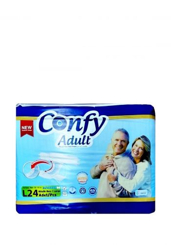 حفاظات للبالغين مضغوطة 24 قطعة لاصق حجم كبير L من كونفي Comfy Fit Adult Diapers 
