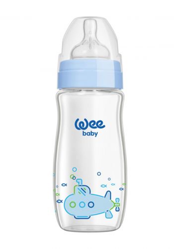 رضاعة زجاجية واسعة الفم مقاومة للحرارة 180 مل من ويي Wee glass bottle