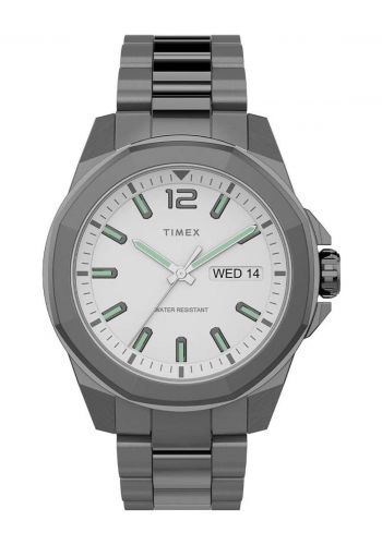 ساعة رجالية باللون الفضي من تايمكسTimex TW2U14800 Men's Analogue Watch Essex Avenue