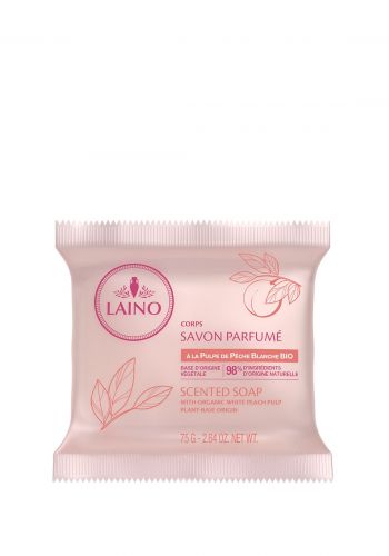 صابون صلب برائحة الخوخ الأبيض 75 غرام  من لاينو Laino Scented soap with organic peach