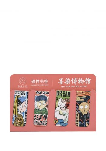 مجموعة فواصل مغناطيسية للكتب (4 قطع) برسوم زيتية Magnetic Bookmarks Set Oil Painting 