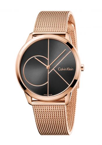 ساعة لكلا الجنسين بسوار فولاذي بلون روز كولد من كالفن كلاين Calvin Klein K3M21621 Unisex Watch 
 