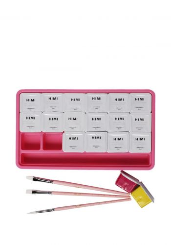 مجموعة الوان الرسم مع فرش  18 لوناً 30 مل  من هيمي HIMI Colors Paint and Paint Brushes Set