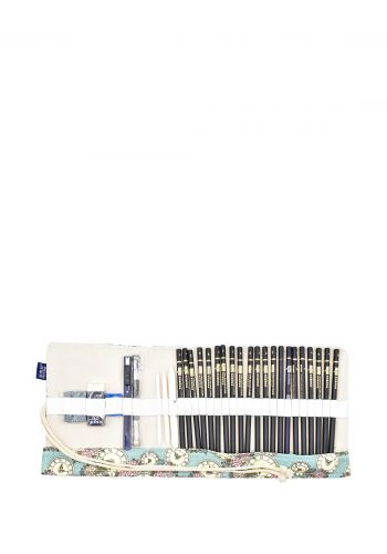 حافظة اقلام  29 قطعة من نايون Nyoni10024 Sketch Pencil Kit