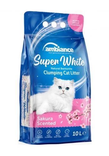 رمل قطط برائحة الورد 10 لتر من امبيانس Ambiance cat litter sakura scented