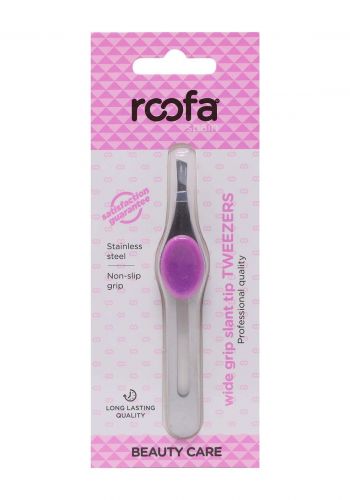 ملقط للحواجب بطرف مائل من روفا Roofa Spain Grip Slant Tip Tweezers Stainless