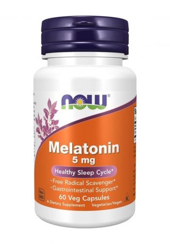 مكمل غذائي الميلاتونين 5 ملغم 60 كبسولة من ناو Now Foods Melatonin 5mg 60 Veg Capsules  