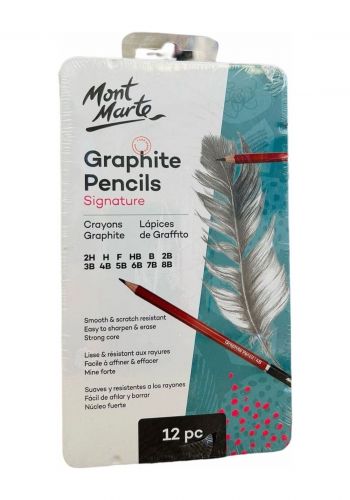  اقلام خشبية 12 قلم تدرجات الرصاص من مونت مارت Mont Marte Graphite Pencils Signature  