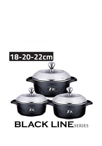 سيت قدور طبخ جرانيت 3 قطع من زيو Zio Z-8000-22 Granite Cooking Pots Set