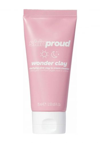 غسول كريمي منقي للبشرة الدهنية والمختلطة 75 مل من سكن براود Skin Proud Wonder Clay Clarifying Pink Cream Cleanser  