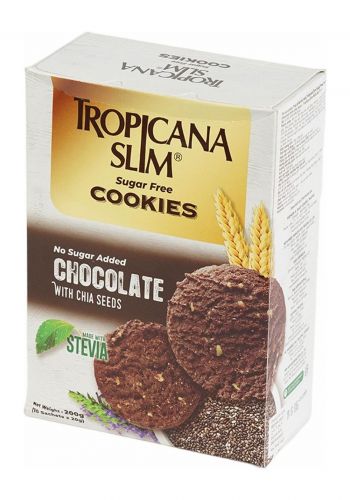 كوكيز بالشكولاته 10 قطع * 200 غم من تروبيكانا سلم Tropicana Slim Sugar Free Cookies