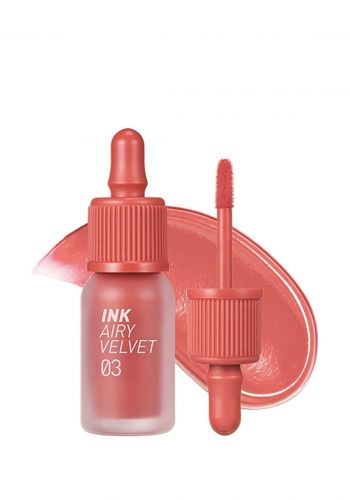 تنت شفاه مخملي من بيريبيرا الكورية رقم 03 Peripera Ink Airy Velvet Cartoon Coral