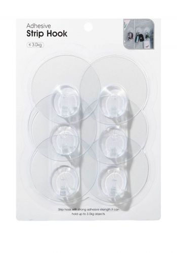 تعلاقة حائط دائرية الشكل 6 قطعة من ميني كود Minigood Simple Transparent Frosted Seamless Hooks 