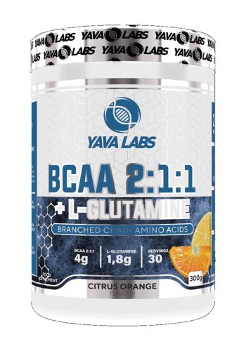Yava Labs BCAA 2:1:1 Citrus Orange Food Supplement مكمل غذائي بنكهة الحمضيات 300 غرام من يافا لابس