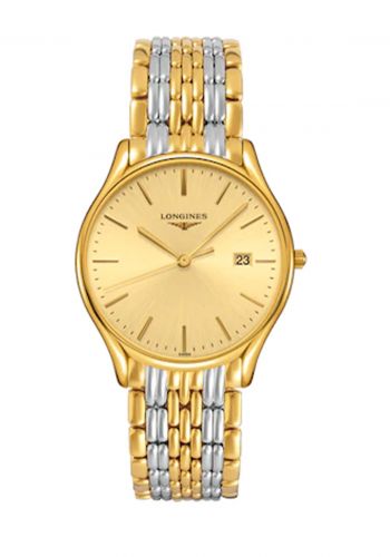 ساعة يد نسائية باللون الفضي والذهبي من لونجين Longines (l48592327) Women's Watch 