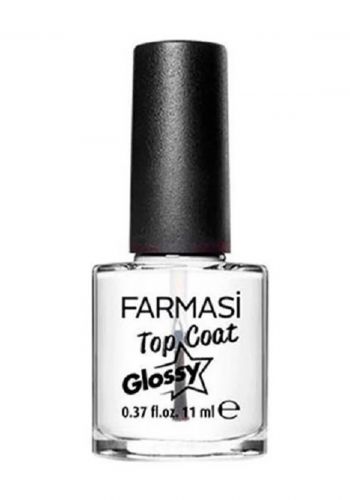 طلاء اظافر لامع شفاف طبقة علوية 11 مل من فارمسي Farmasi Top Coat Glossy 

