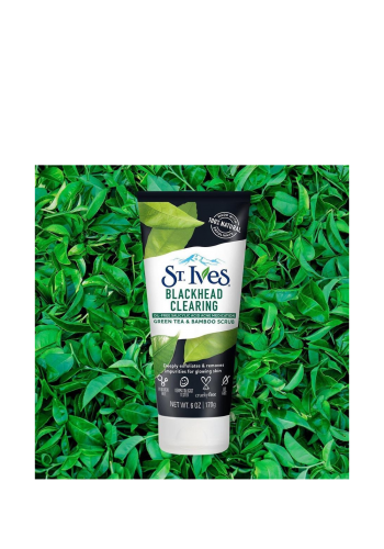 مقشر للوجه والجسم بخلاصة الشاي الاخضر  170 غم من ستيفز  St Ives Blackhead Clearing Scrub 