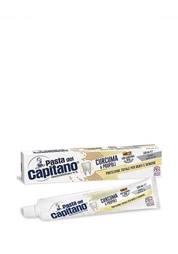 معجون اسنان بالكركم 100 مل من باستا ديل كابيتانو Pasta Del Capitano Tumeric & Propolis Toothpaste