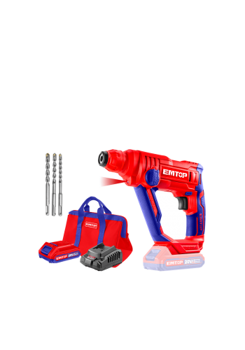 همر شحن 20 فولت (13 ملم) من أمتوب Emtop ELRH2016011 Lithium-ion Rotary Hammer