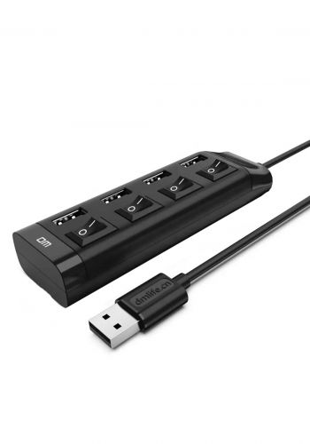 موزع رباعي -  DM CHB005 4 Ports USB 2.0 Hub with Switch
