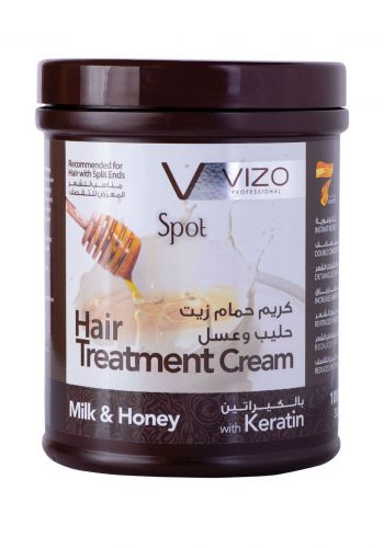 كريم حمام زيت معالج للشعر بالحليب والعسل والكيراتين 1000 مل من فيزو Vizo Spot Hair Treatment Cream