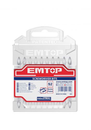 سيت مفك البراغي ( مربع ) 10  قطع من ايمتوب Emtop ESBTPH2233 Screwdriver Bit
