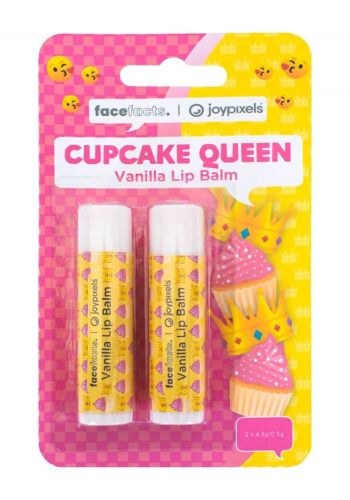 مرطب شفاه 2 قطعة بنكهة الفانيلا من فيس فاكتس Face Facts Moisturising Lip Balm Cupcake Queen