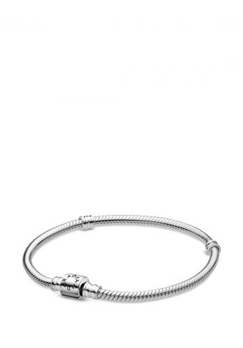 سوار فضة للنساء عيار 925 بطول 17 سم من باندورا سيجنتشر Pandora Signature Snake Chain Sterling Silver Bracelet