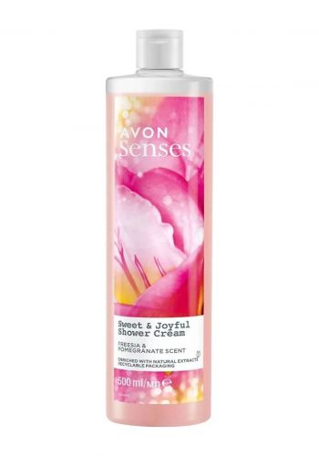 سائل استحمام بخلاصة  الفريزيا والرمان 500 مل من افون Avon Senses Sweet & Joyful Shower Gel
