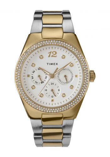 ساعة يد نسائية باللون الفضي والذهبي من تايمكس Timex TW2V80300 Women's Watch