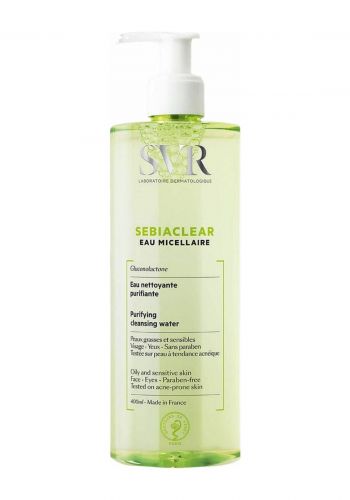 ماء ميسيلار وتونر مطهر للبشرة الدهنية والحساسة  400 مل من اس في ار Svr Sebiaclear Mattifying Purifying Cleansing Water 