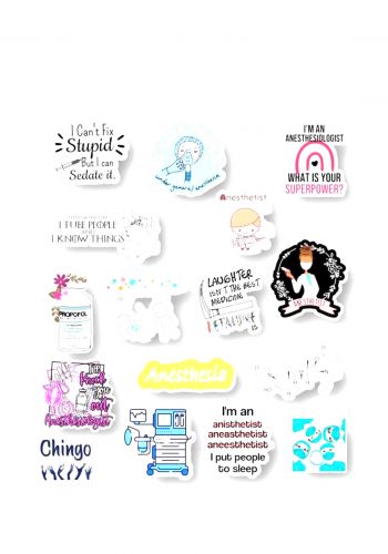 مجموعة ملصقات بشكل تخصص التخدير anaesthetist stickers collection