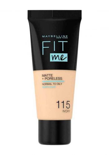 كريم اساس فت مي 30 مل درجة 115 من ميبلين Maybelline Fit Me Foundation Matte Ivory 
