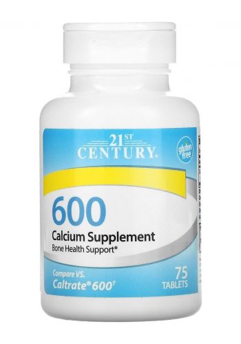 مكمل الكالسيوم الغذائي 75 قرص من 21 سنشري 21St Century 600 Mg Calcium Supplement 