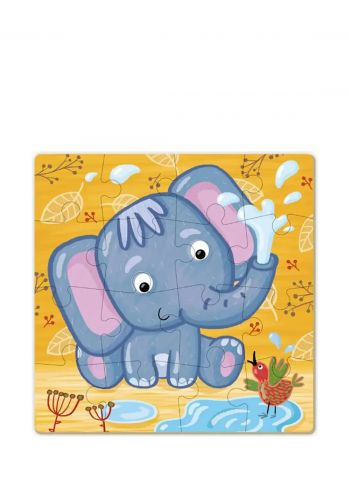 لعبة بازل بتصميم فيل 16 قطعة من دودو Dodo Puzzle Elephant