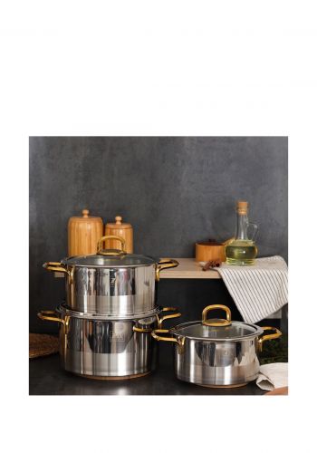 سيت قدور طبخ ستانلس ستيل 3 قطع من زيو Zio Z-1300-22 Stainless Steel Cooking Pots Set